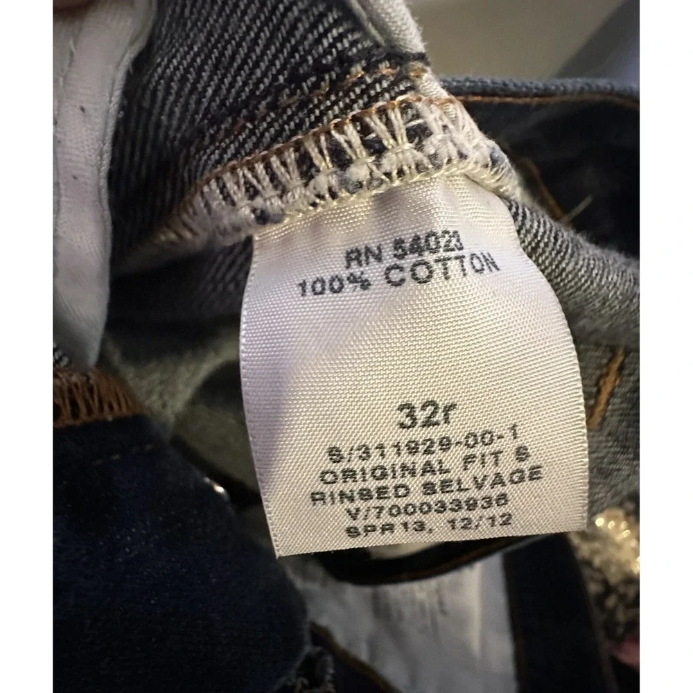 Gap Original Fit 1969 Branded Button Fly Blue Jeans Men's‎ Straight Leg Size 32r